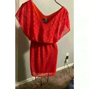buttons brand V Neck Cinched Waist Glitter Shift Dress Medium